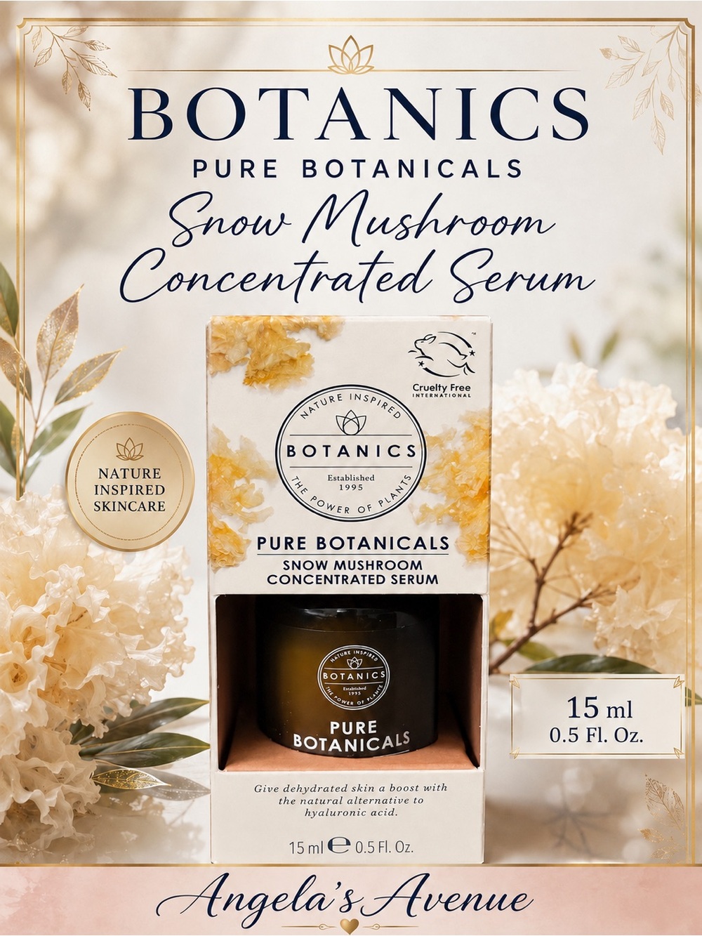 Botanics Pure Botanicals Snow Mushroom Concentrated Serum for Hydration NEW